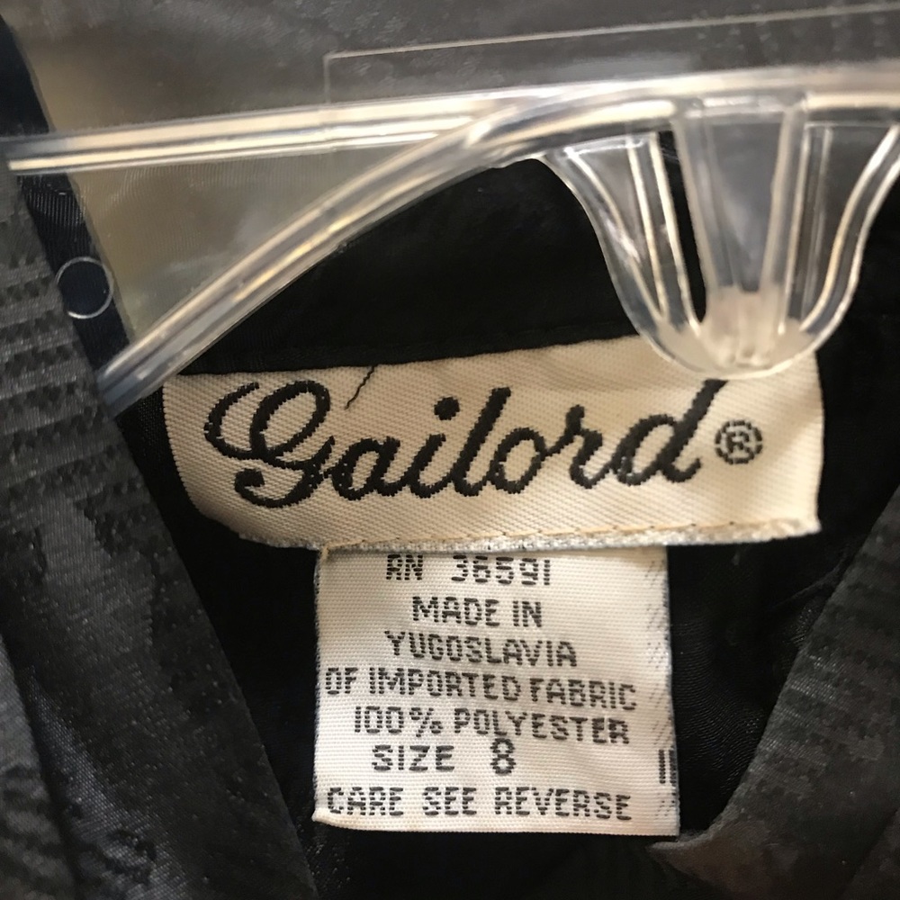 Classic/Vintage black long sleeved blouse - Picture 3 of 4